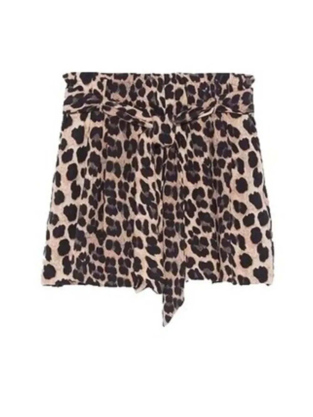 Miss Tina by Tina Knowles Cheetah Print Lightweight Stretch Waist w: Tie Shorts